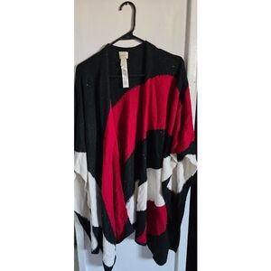 Chico's Stylish Black and Red Women's Knit Sweater